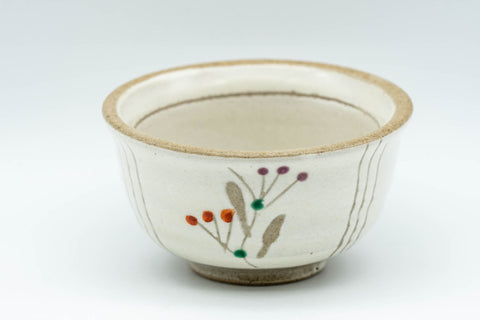 Japanese Teacup - Floral White Glazed Guinomi - 50ml