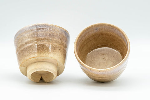 Japanese Teacups - Pair of Sori-gata Hagi-yaki Yunomi - 110ml