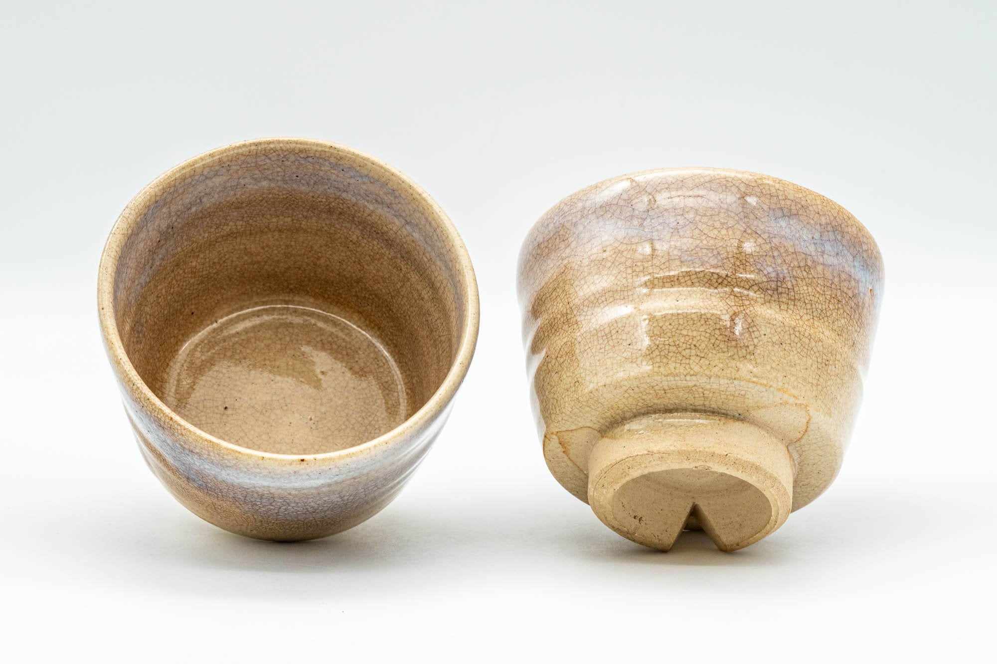 Japanese Teacups - Pair of Sori-gata Hagi-yaki Yunomi - 110ml