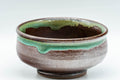 Japanese Teacups - Pair of Brown and Green Drip-Glazed Yunomi - 100ml - Tezumi