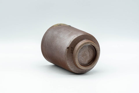 Japanese Teacup - Stoneware Shigaraki-yaki Yunomi - 190ml - tipped on its side showing the base