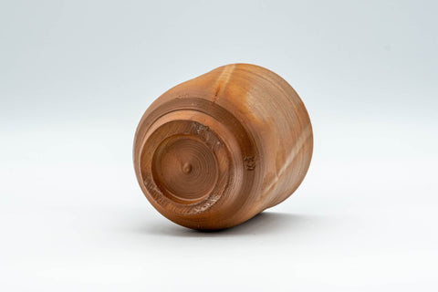 Japanese Teacup - Hidasuki Bizen-yaki Yunomi - 190ml - tilted view showing the footring