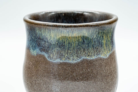 Japanese Teacup - Curvy Hare's Fur Drip Glazed Yunomi - 125ml