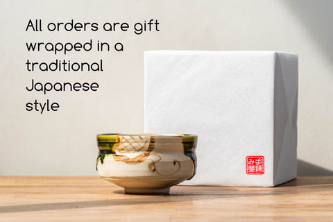 Japanese Matcha Bowl - Ao-Ido Chawan (Blue Ido) with beautiful Kairagi - 300ml