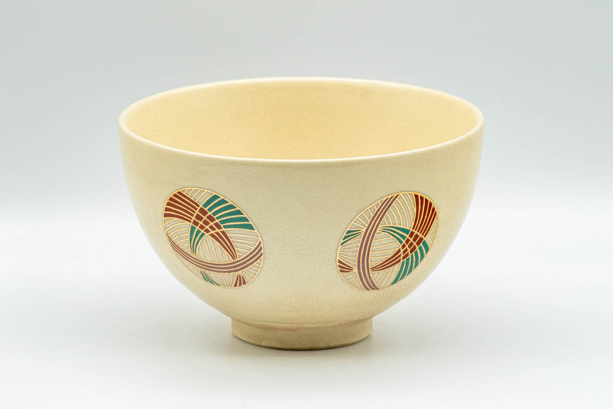 Matcha Wan Japanese Matcha Bowl - Geometric Wan-nari Kyo-yaki Chawan - 350ml – Tezumi