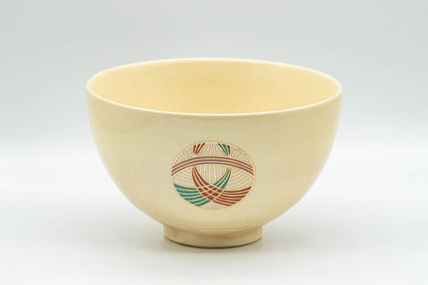 Japanese Matcha Bowl - Geometric Wan-nari Kyo-yaki Chawan - 350ml