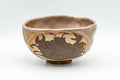 Japanese Matcha Bowl - Crabi Wabi-Sabi Chawan - 200ml - front view showing the painted crab on the brown and white glaze