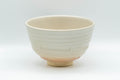 Japanese Matcha Bowl - Spiral Carvings Kyo-yaki Chawan 晴香 - 350ml - side view showing the spiral carved ridges on the exterior
