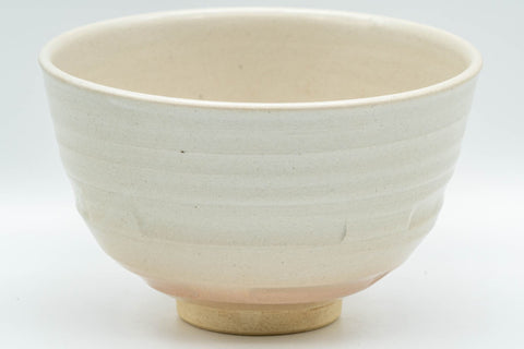Japanese Matcha Bowl - Spiral Carvings Kyo-yaki Chawan 晴香 - 350ml - side profile view