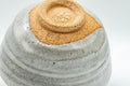 Japanese Matcha Bowl - Grey Swirling Ido-gata Chawan - 350ml - view of the underside showing the exposed clay foot