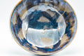 Japanese Matcha Bowl - Blue Drip-Glazed Summer Chawan - 150ml - overhead detail of the blue and yellow drip-glazed interior