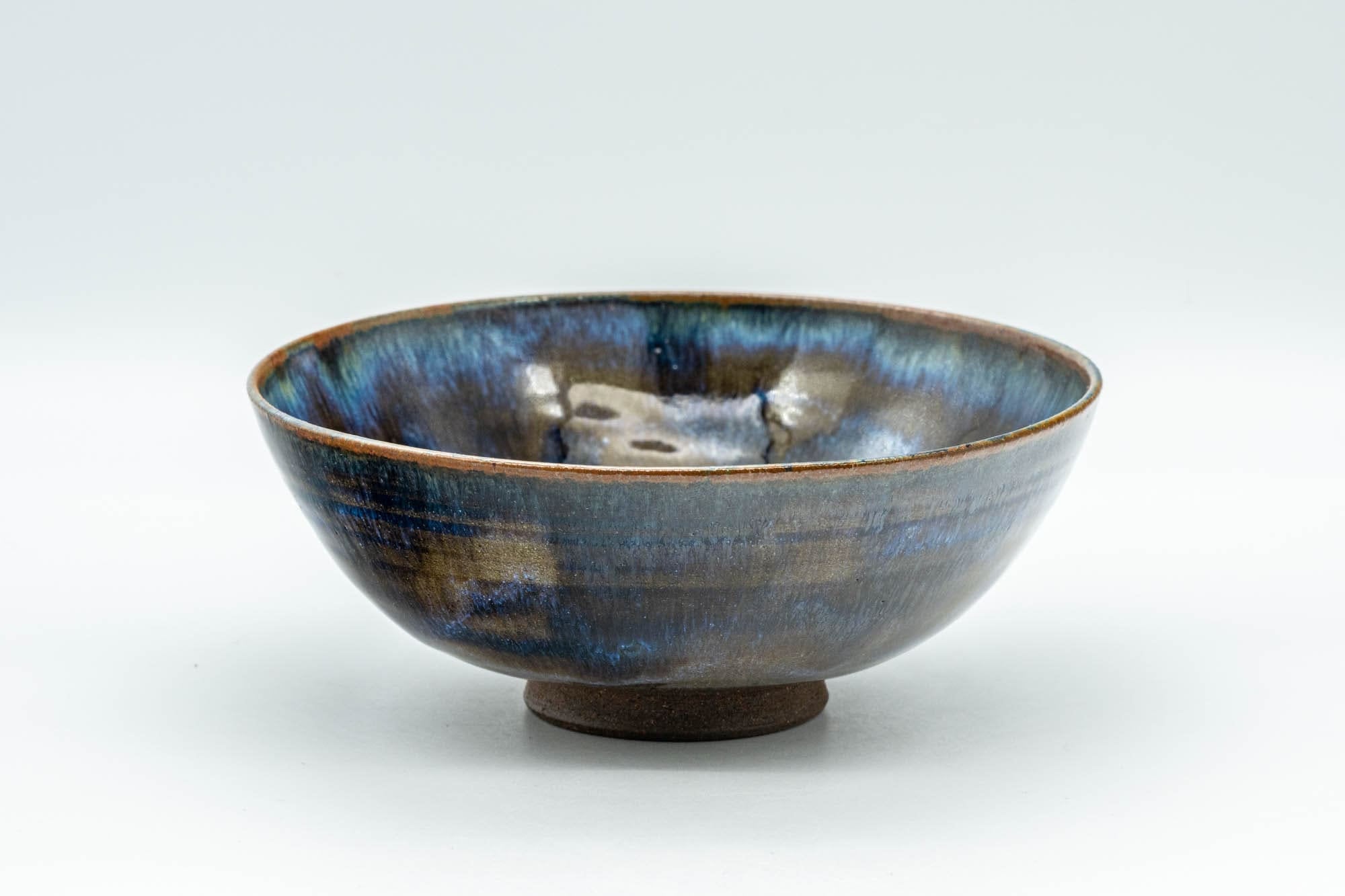 Japanese Matcha Bowl - Blue Drip-Glazed Summer Chawan - 150ml