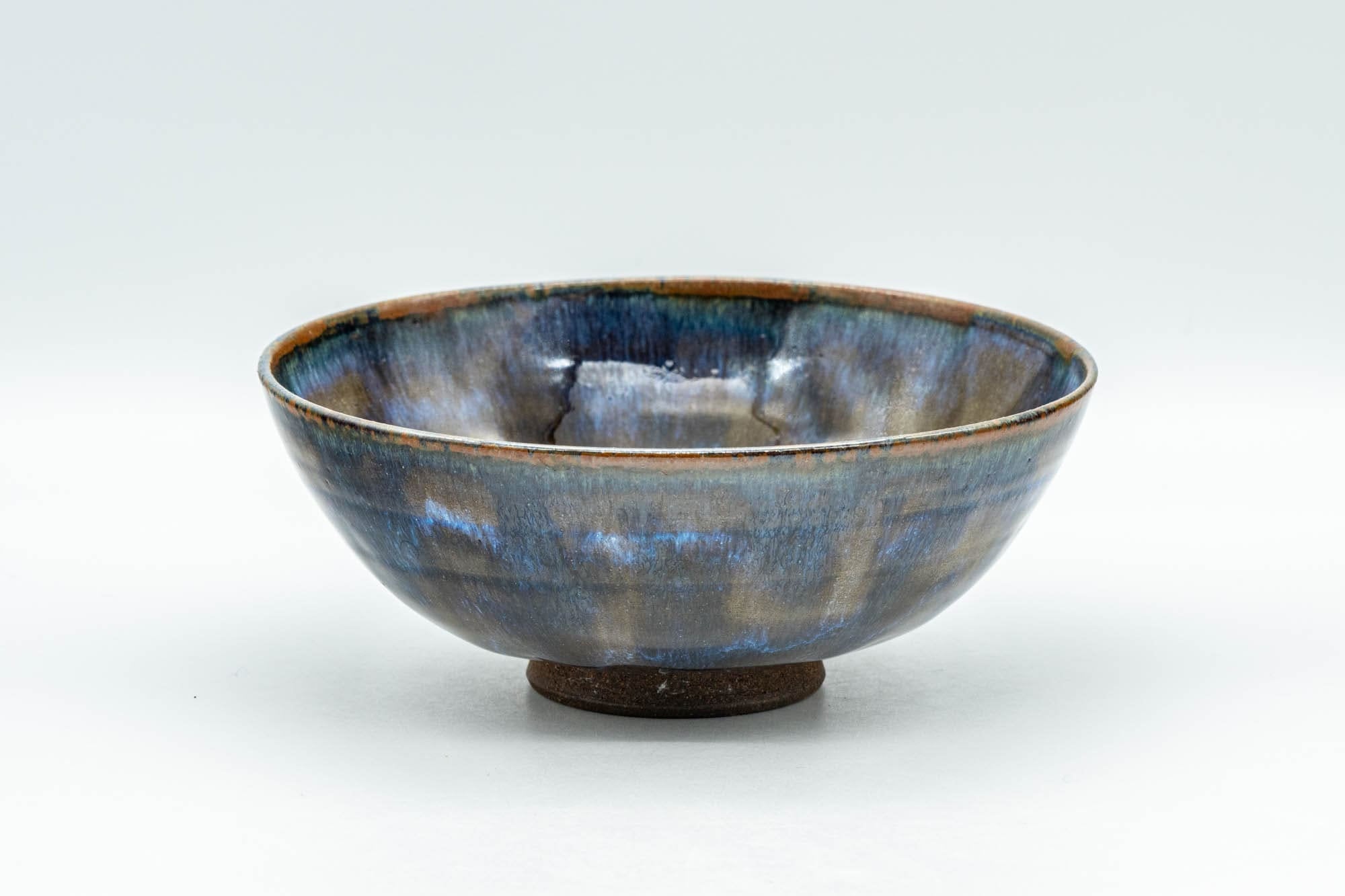 Japanese Matcha Bowl - Blue Drip-Glazed Summer Chawan - 150ml