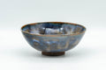 Japanese Matcha Bowl - Blue Drip-Glazed Summer Chawan - 150ml - front view showing the rim and drip glaze