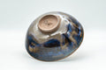 Japanese Matcha Bowl - Blue Drip-Glazed Summer Chawan - 150ml - view of the underside showing the foot
