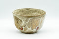 Japanese Matcha Bowl - Milky Drip-Glazed Beige Chawan - 450ml - front view of the drip-glazed bowl