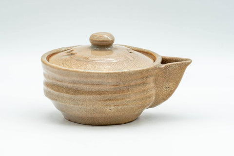 Japanese Houhin - Beige Ribbed Hagi-yaki Handle-less Teapot - 100ml - Tezumi