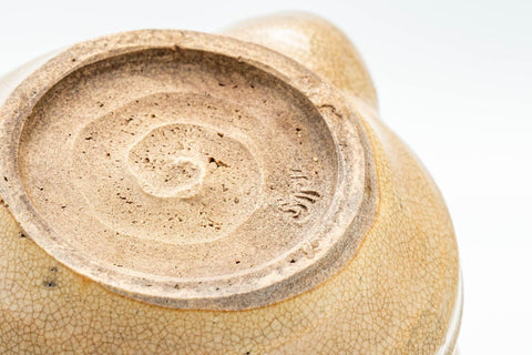 Japanese Houhin - Beige Ribbed Hagi-yaki Handle-less Teapot - 100ml - Tezumi