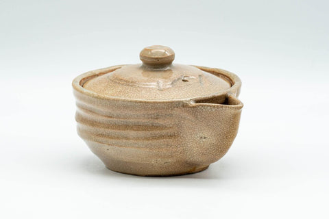 Japanese Houhin - Beige Ribbed Hagi-yaki Handle-less Teapot - 100ml - Tezumi