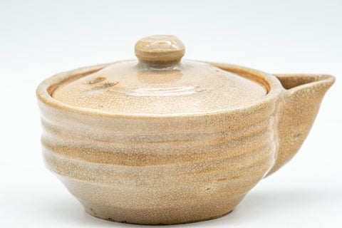 Japanese Houhin - Beige Ribbed Hagi-yaki Handle-less Teapot - 100ml - Tezumi