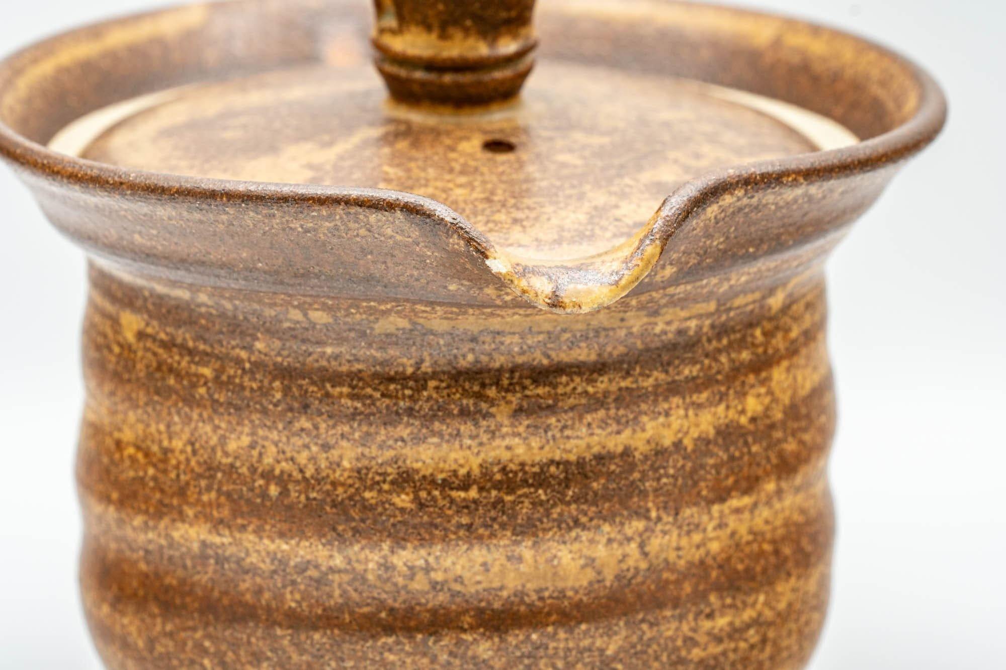 Japanese Shiboridashi - Brown Spiraling Akogi-yaki Teapot - 160ml - Tezumi