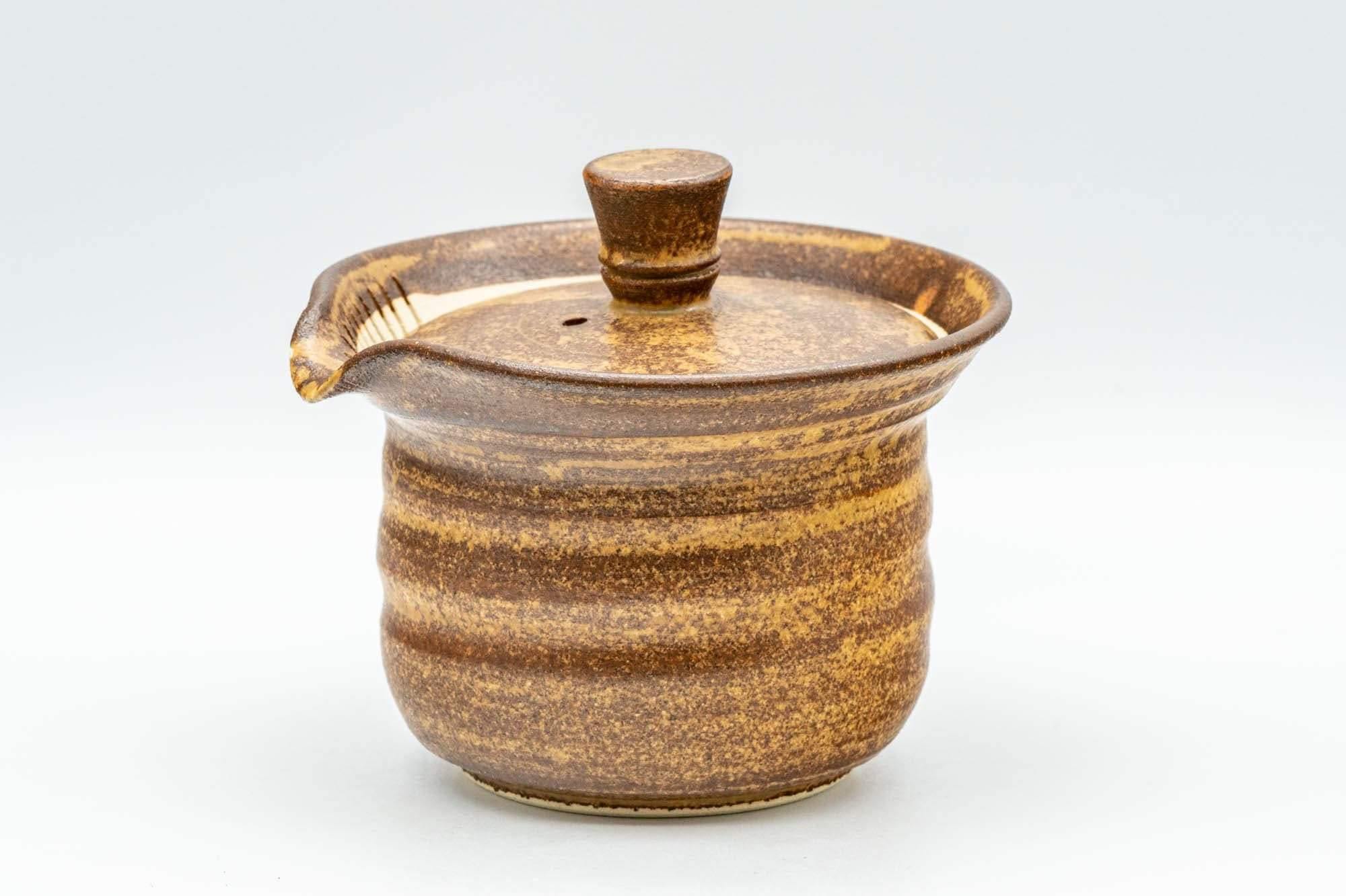 Japanese Shiboridashi - Brown Spiraling Akogi-yaki Teapot - 160ml - Tezumi