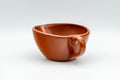 Japanese Yuzamashi - Rear-Handled Heart-shaped Tokoname-yaki Water Cooler - 150ml - three-quarter view of the vessel
