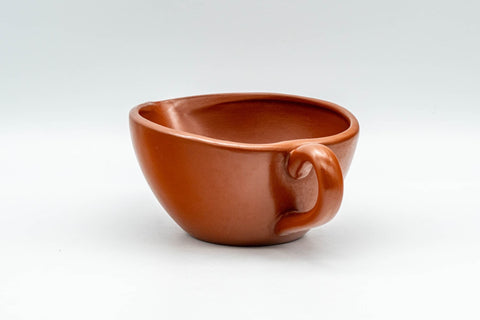 Japanese Yuzamashi - Rear-Handled Heart-shaped Tokoname-yaki Water Cooler - 150ml - three-quarter view of the vessel