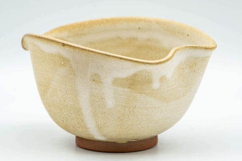 Tezumi — Japanese Katakuchi - Beige White Drip-Glazed Water Cooler - 150ml — side view