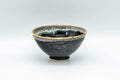 Tezumi — Japanese Teacup - Jet Black Hare's Fur Glazed Yunomi - 75ml — front view from another angle
