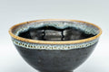 Tezumi — Japanese Teacup - Jet Black Hare's Fur Glazed Yunomi - 75ml — tipped to show the interior