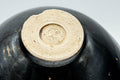 Tezumi — Japanese Teacup - Jet Black Hare's Fur Glazed Yunomi - 75ml — inverted showing the foot ring