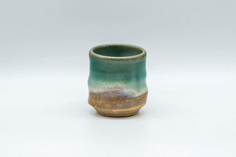 Tezumi — Japanese Teacup - Drip-Glazed Agano-yaki Guinomi - 35ml — front view from another angle