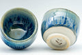 Japanese Teacups - Pair of Blue Drip-Glazed Guinomi - 35ml - Tezumi