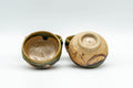 Tezumi — Japanese Teacups - Set of 4 Oribe-yaki Guinomi - 35ml — front view from another angle
