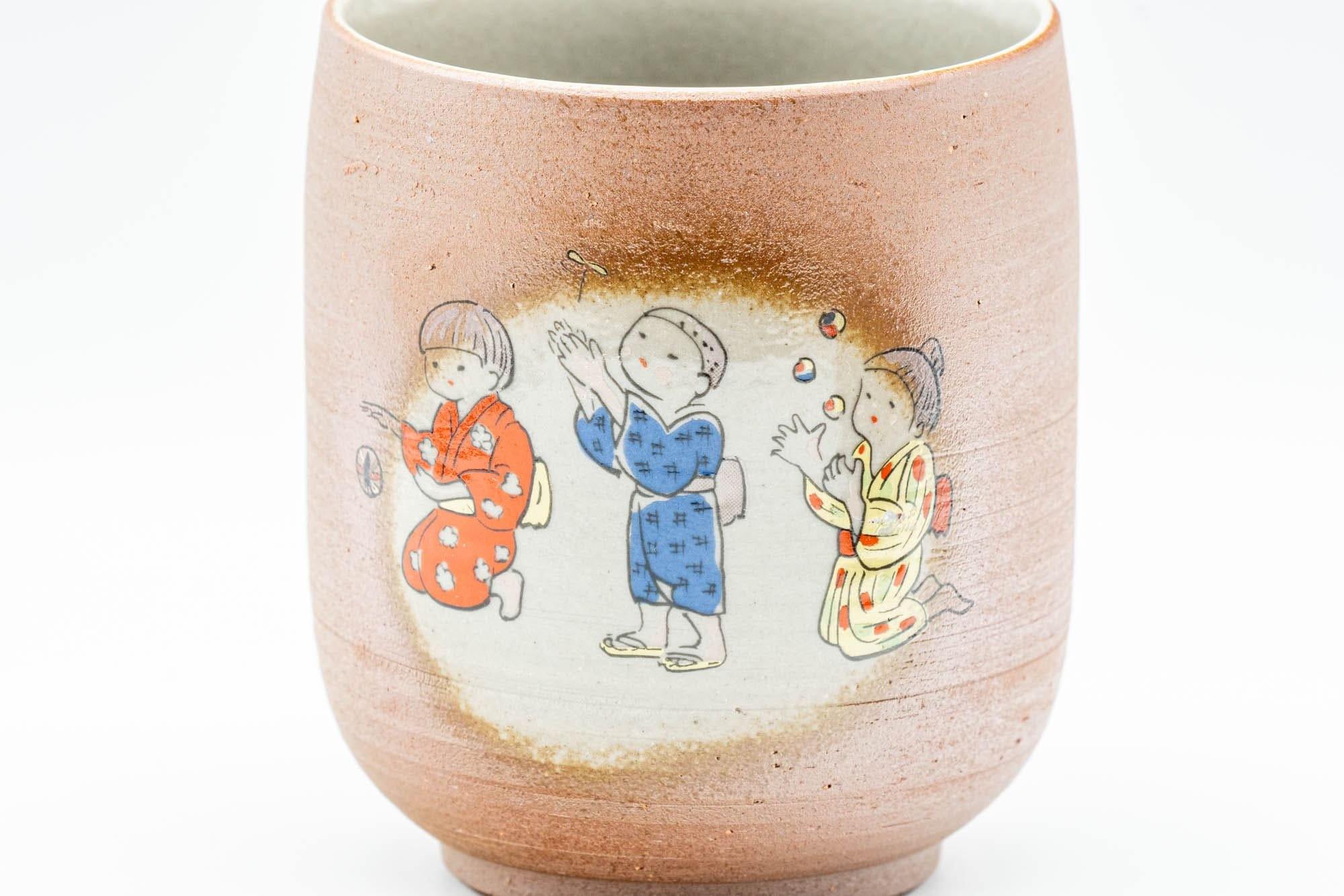 Japanese Teacups - Pair of Decorated Shigaraki-yaki Yunomi - 200ml - Tezumi