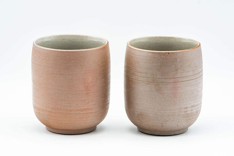 Japanese Teacups - Pair of Decorated Shigaraki-yaki Yunomi - 200ml - Tezumi