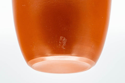 Tezumi — Japanese Teacup - Floral Plum-blossom Engraved Tokoname-yaki Yunomi - 120ml — inverted showing the foot ring