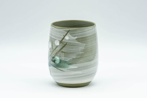 Japanese Teacup - Green Floral Yunomi - 180ml - Tezumi