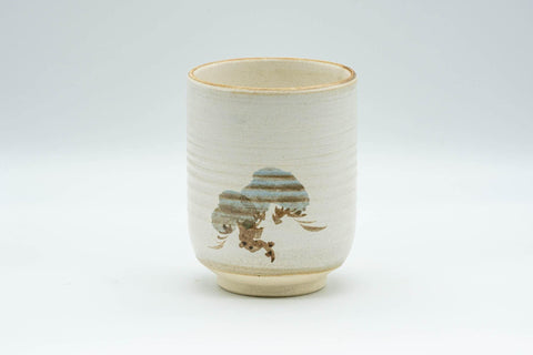 Tezumi — Japanese Teacup - Large Tsutsu-gata Kiyomizu-yaki Yunomi - 230ml — front view from another angle