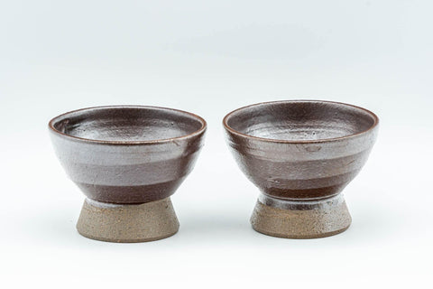 Tezumi — Japanese Teacups - Pair of Sori-gata Guinomi  - 30ml — front view from another angle