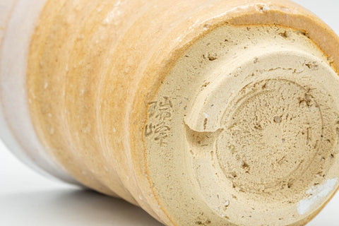 Japanese Teacups - Pair of Spiral Hagi-yaki Meoto Yunomi