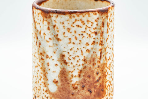 Japanese Teacups - Pair of Orange Shino Glazed Meoto Yunomi - 195ml - Tezumi