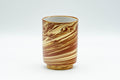 Japanese Teacup - Gyokusen Red and White Nerikomi Yunomi - 140ml - front view of the red and white marbled nerikomi yunomi