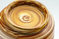 Japanese Teacup - Gyokusen Red and White Nerikomi Yunomi - 140ml - top-down view showing the swirled nerikomi clay pattern