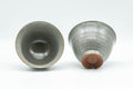 Japanese Teacups - Pair of Egret Matte Grey Glazed Yunomi - 110ml - Tezumi
