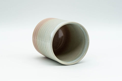Japanese Teacup - Spiral Tsutsu-gata Hagi-yaki Yunomi - 150ml - angled view looking down into the cup interior