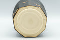 Japanese Teacup - Matte Black Nonagonal Yunomi - 160ml - angled view from above showing the base and faceted body