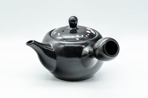 Japanese Kyusu - 金閣寺 Kinkakuji and Cherry Blossom Black Kurodei Teapot - 350ml - Tezumi