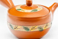 Japanese Kyusu - Autumn Leaves Striped Tokoname-yaki Teapot - 175ml - Tezumi